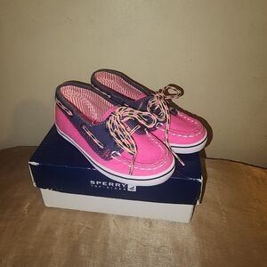 Vintage Sperry Kids Cruiser Pink/Navy/Citron Boat Shoes